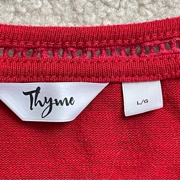 Thyme Maternity Red Short Sleeves Shirt Size Large 3/27$ - Picture 7 of 9